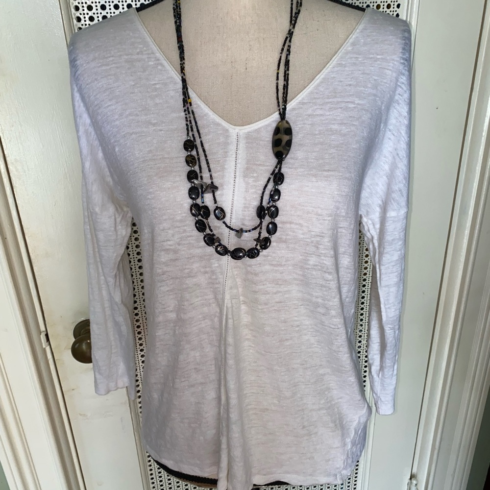 Ann Taylor Sheer Linen Blouse